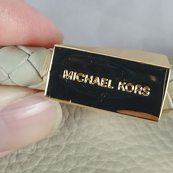 Michael Kors Lexington Crossbody Pebbled Cream Leather Large Purse Bag Fashion - Picture 6 of 16